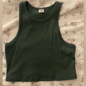 Sunday Beat Halter Tank Top - forest green